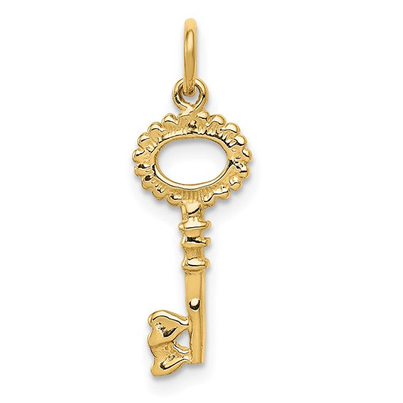 14k Polished Key charm