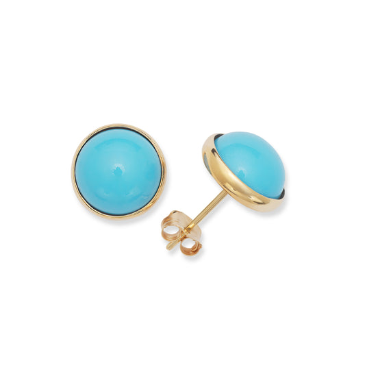 14k Bezel Set Turquoise Earrings