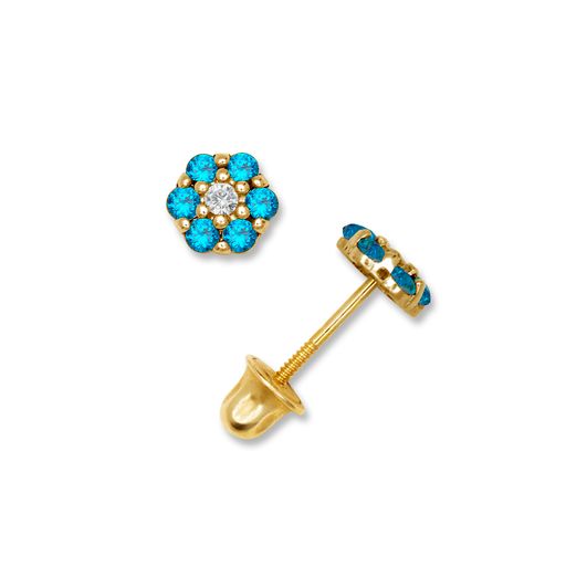 14K Mini Floral Screw-Back Earrings (+ Colors)