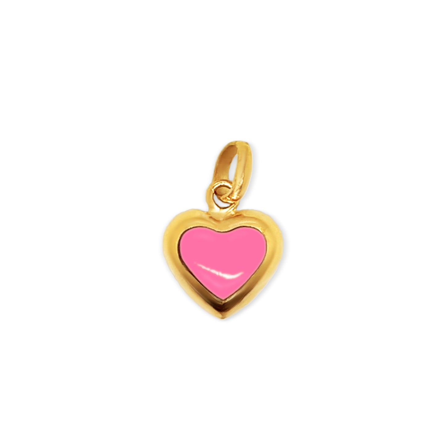 14k Gemstone Puffed Heart Charm (+colors)