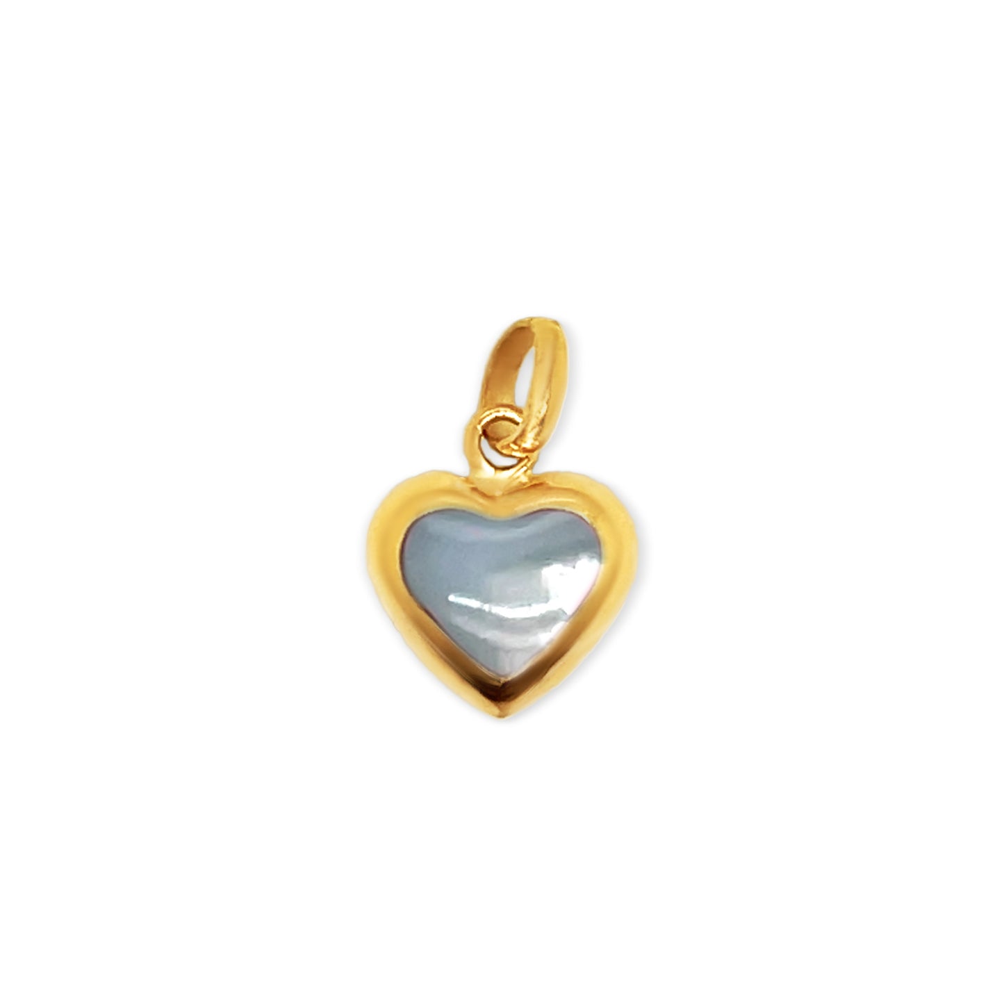 14k Gemstone Puffed Heart Charm (+colors)