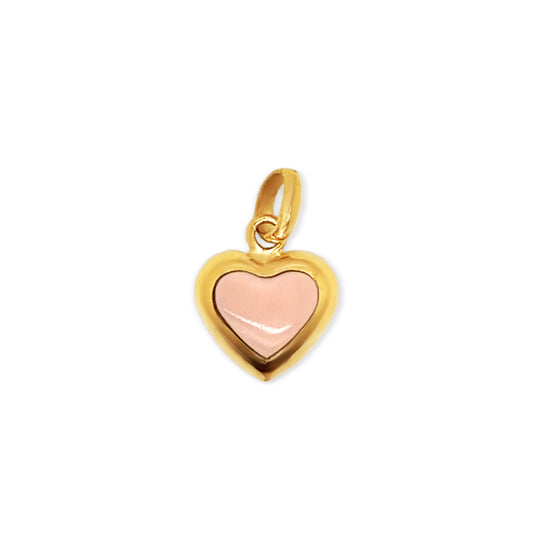 14k Gemstone Puffed Heart Charm (+colors)