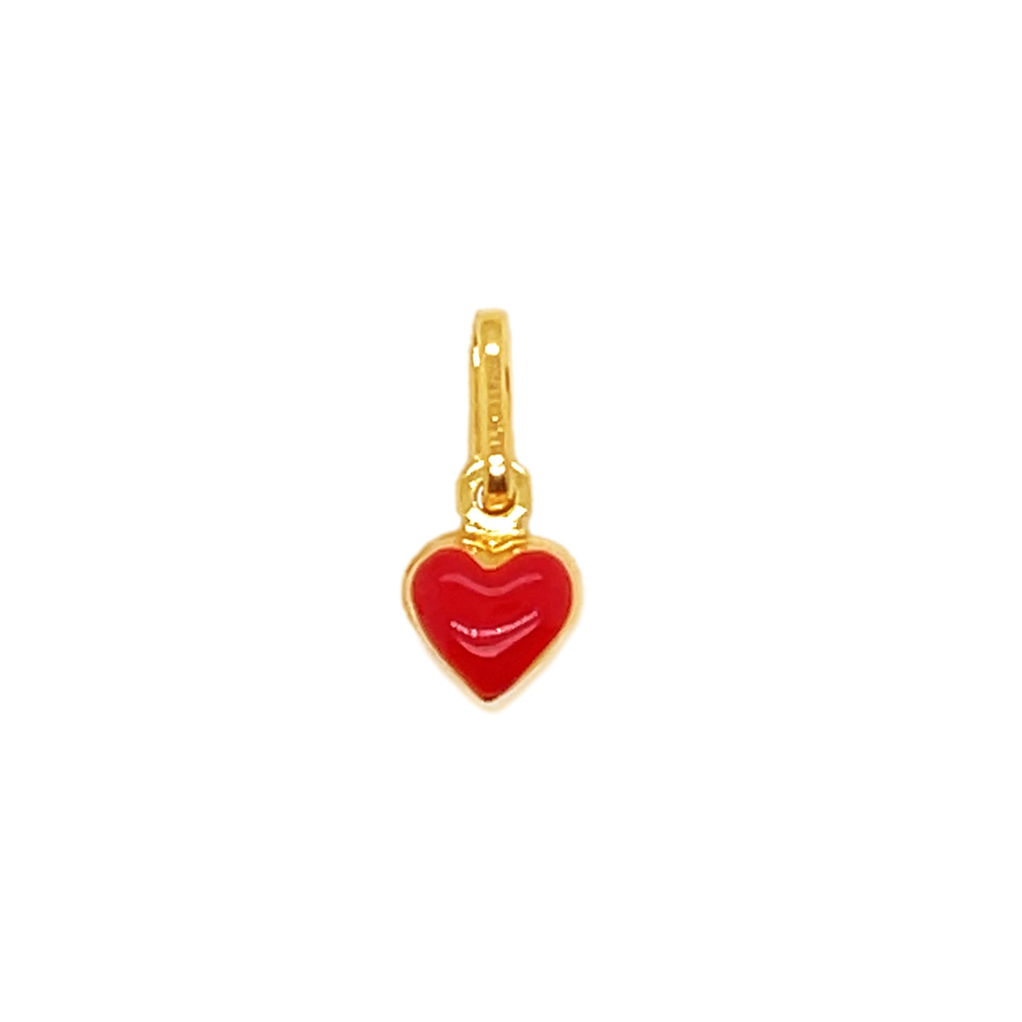 14k Mini Puffed Enamel Heart Charm