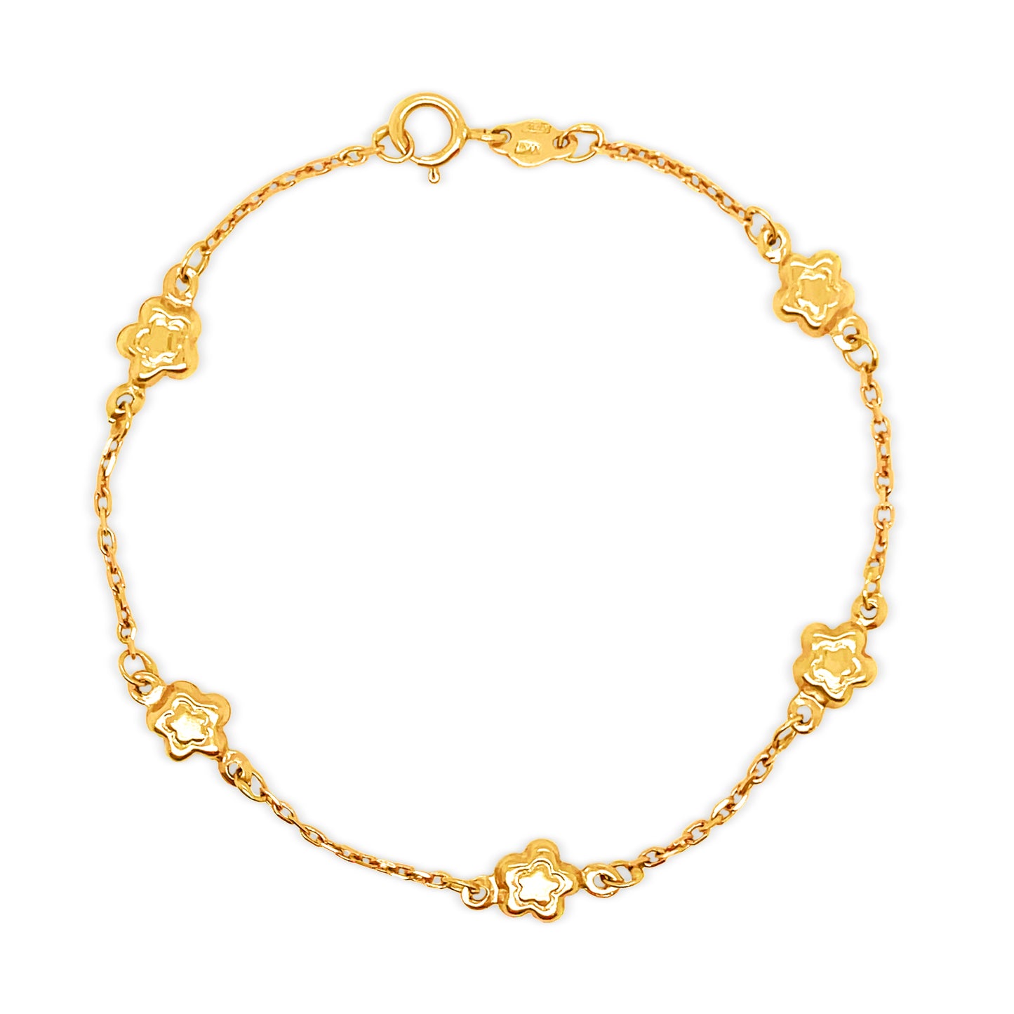 14K Gold Floral Bracelet