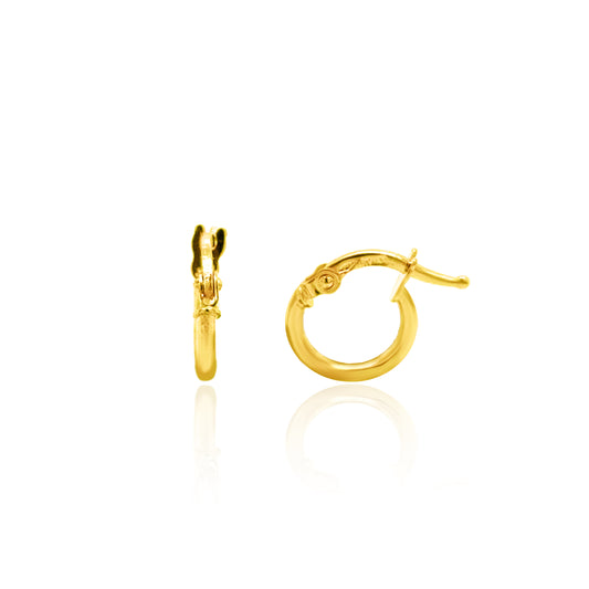 14k Yellow Gold Mini Polished Hoop