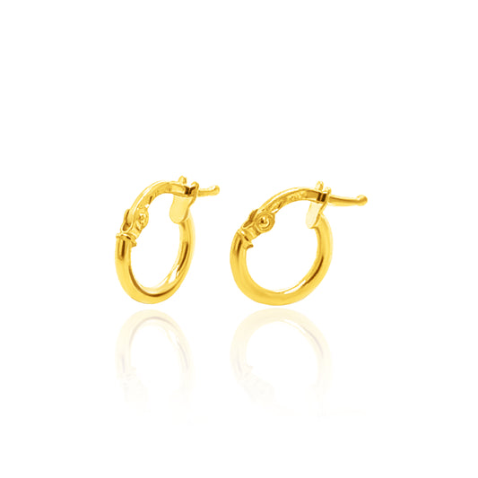 14k Yellow Gold Mini Polished Hoop