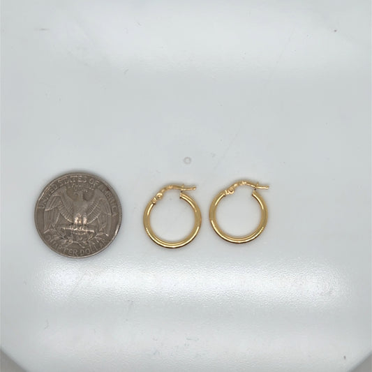 14k Yellow Gold Polished Hoop