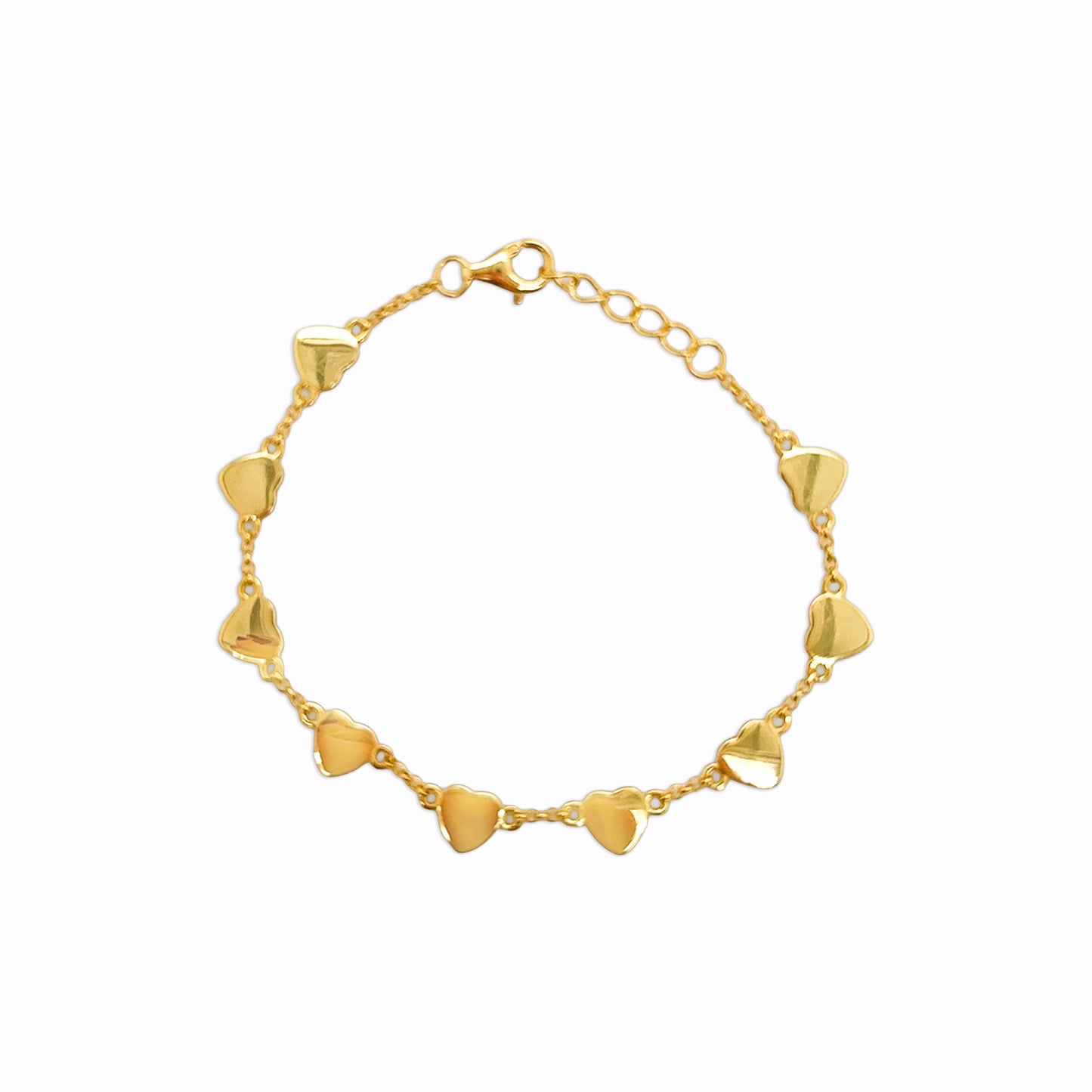Multi Heart Bracelet for Kids – 14k Gold Plated Sterling Silver Bracelet