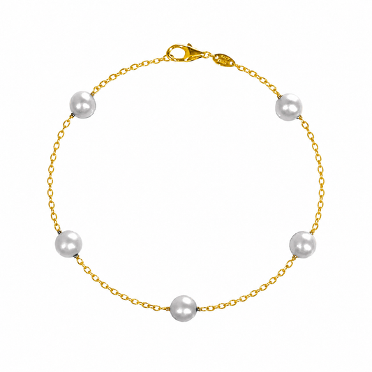 14K Gold Pearl By The Yard Bracelet
