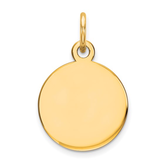 14k Engravable Round Disc Charm- 11mm