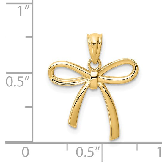 14k Yellow Gold Ribbon Charm