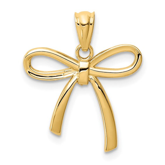 14k Yellow Gold Ribbon Charm