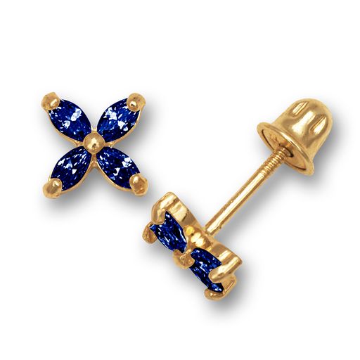 14k Small Lily Screwback Earrings (+colors)