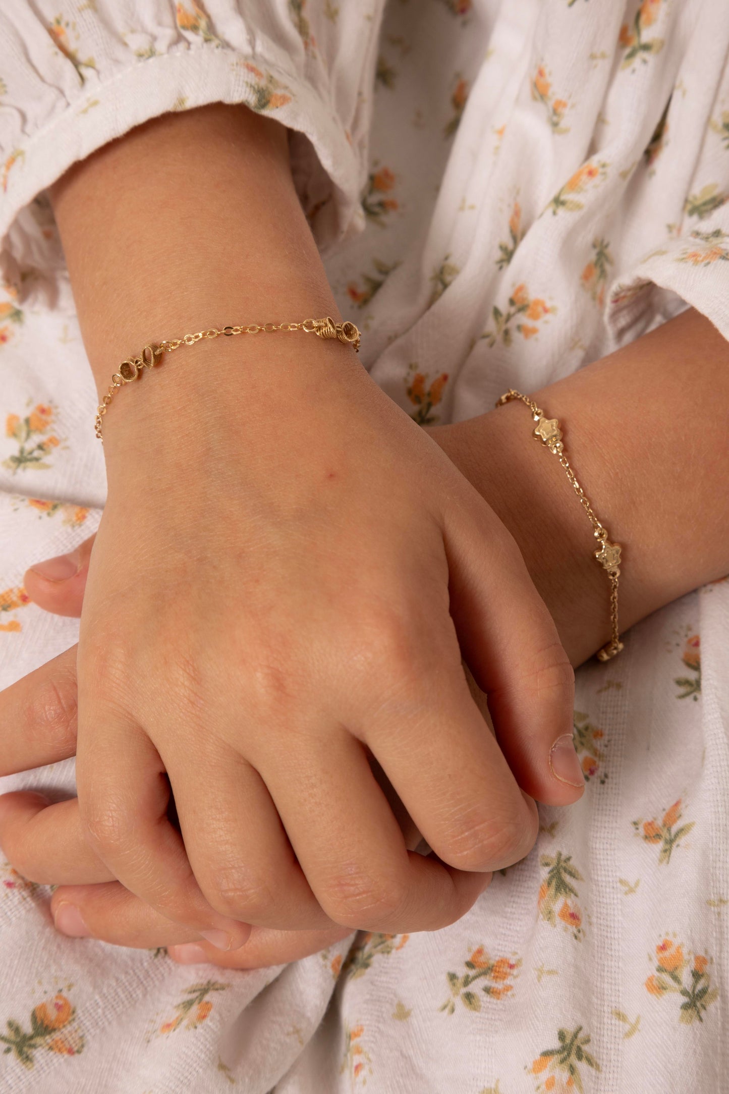 14K Gold Floral Bracelet