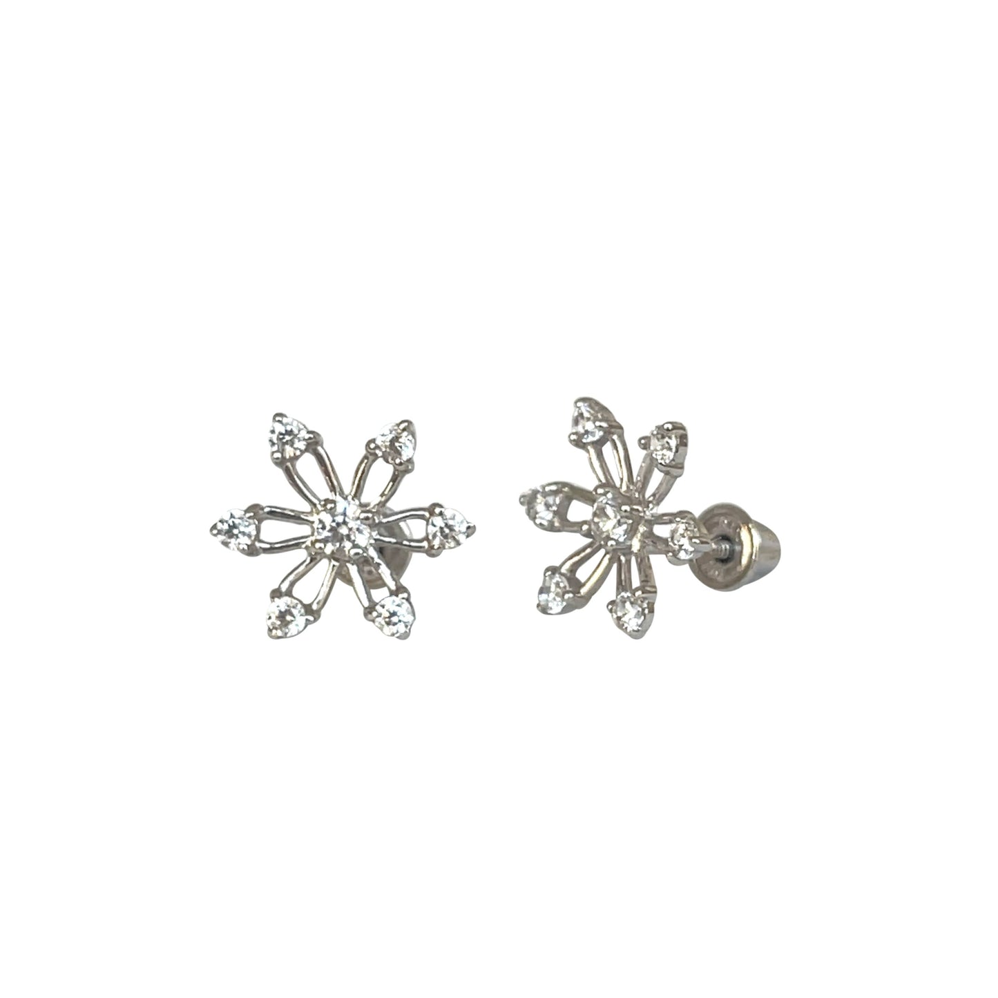 14k Flower Screw-Back Earrings