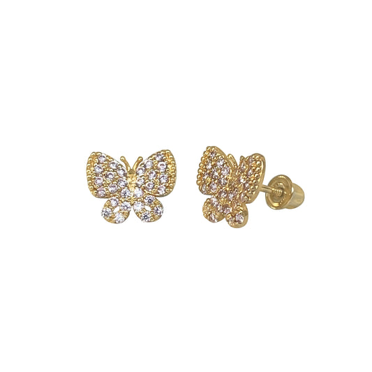 Fancy Butterfly Screw Back Earrings