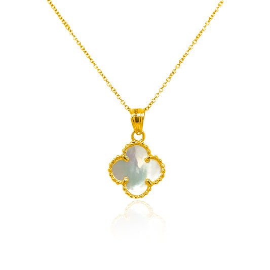 Mother Of Pearl Clover Necklac