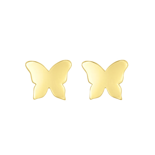 14K Gold Butterfly Stud Earring