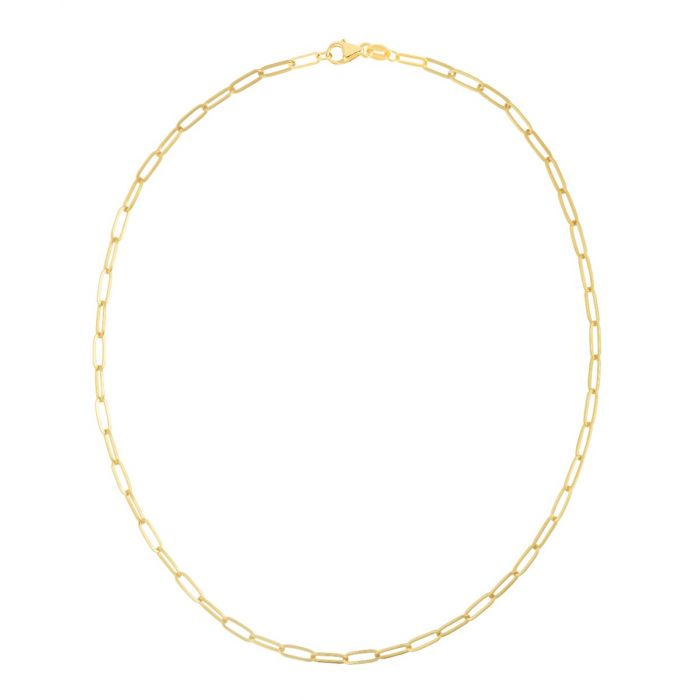 14k Gold Paperclip Chain Necklace-2mm